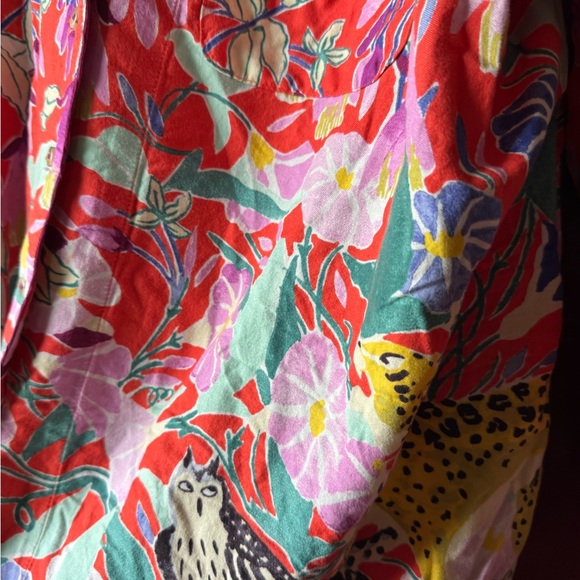 Anthropologie Red Floral  Pajama Top 3x - Picture 2 of 6